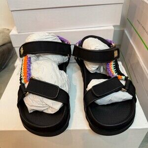 Sandro Linpia Platform Sport Sandals Womens EU 39 US 8.5 Black Velcro